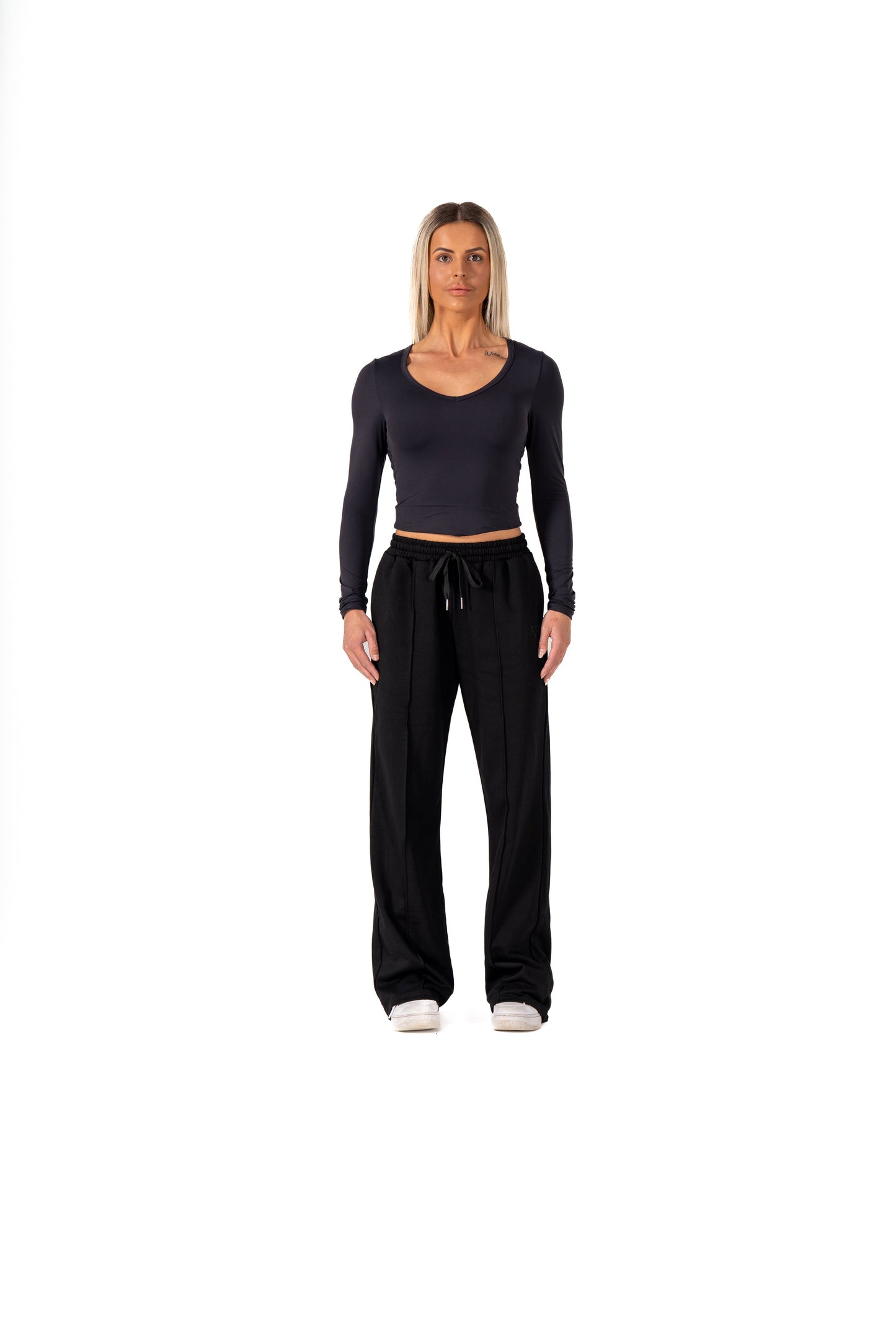 CLASSIC WIDE LEG SWEATPANTS - BLACK