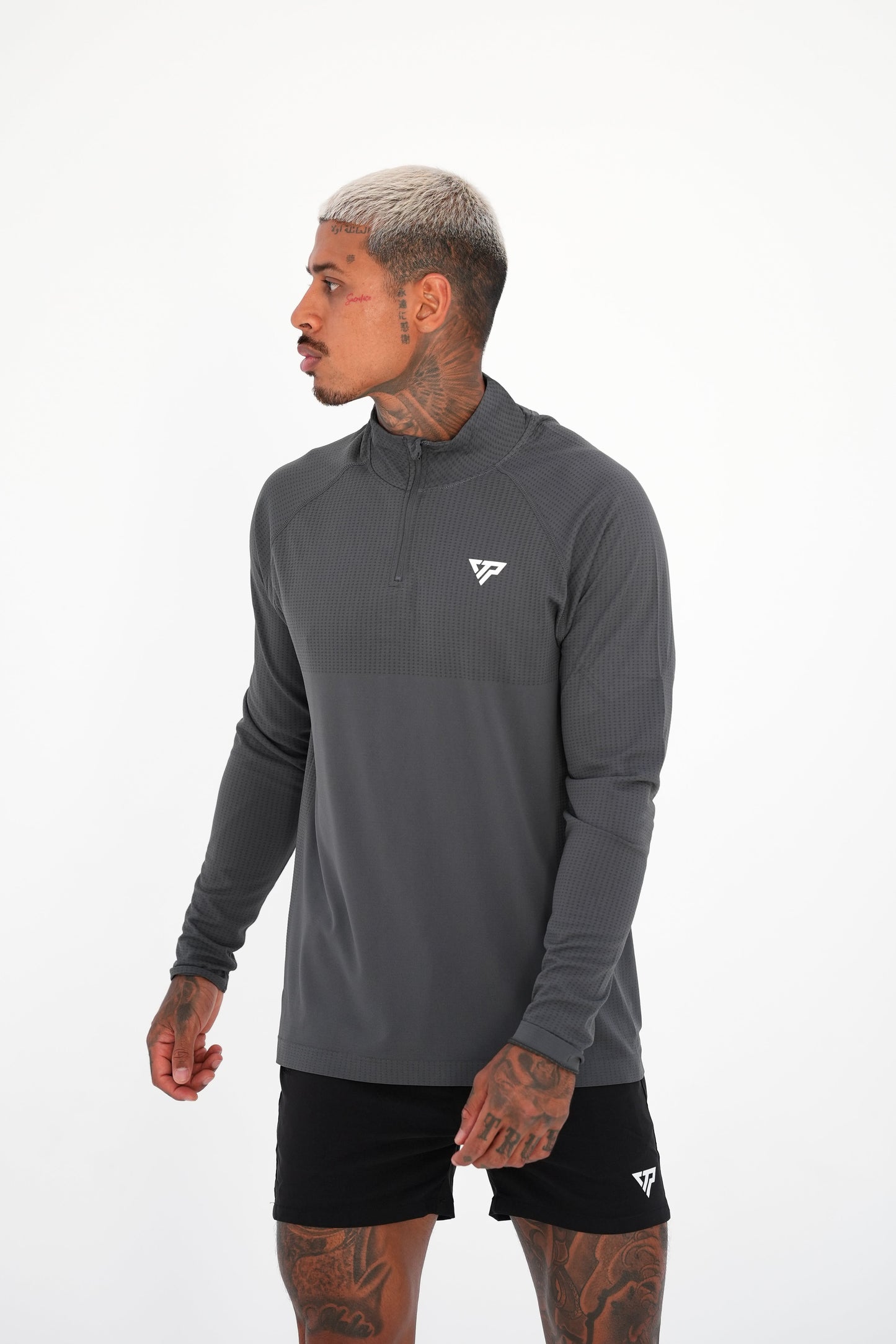 KTP QUARTER ZIP LONG SLEEVE - GREY