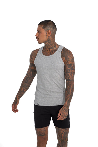 MEN'S KTP RIBBED TANK - LIGHT GREY