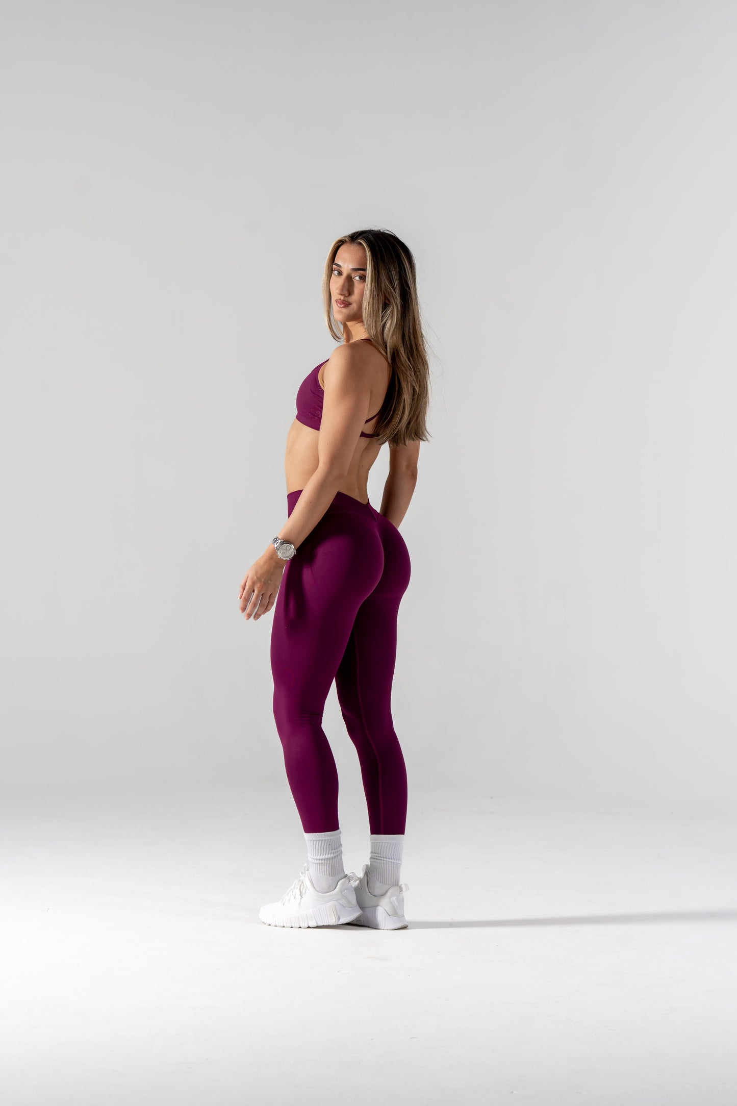 LJ V-BACK SCRUNCH LEGGING - BERRY