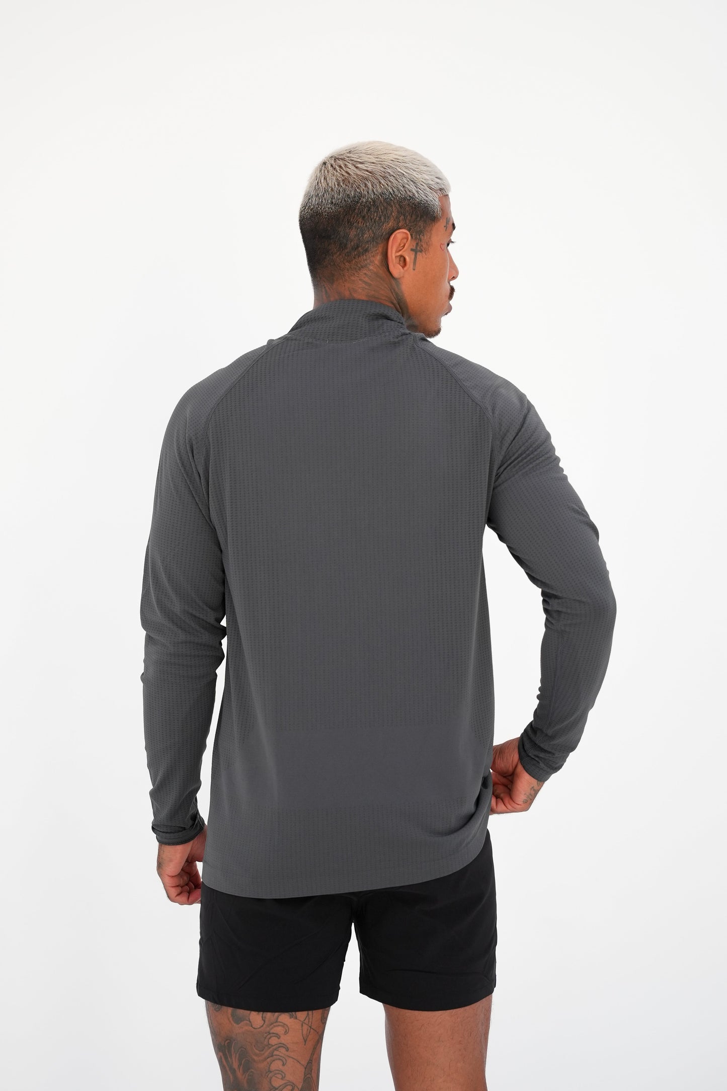 KTP QUARTER ZIP LONG SLEEVE - GREY